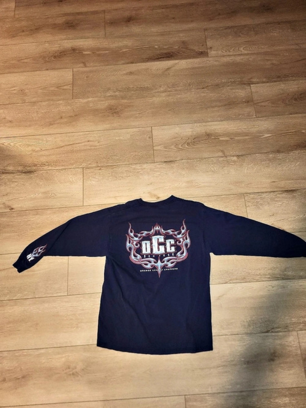 Vintage Y2K 2003 Orange County Choppers OCC Lighting Graphic Navy T-shirt Mens L